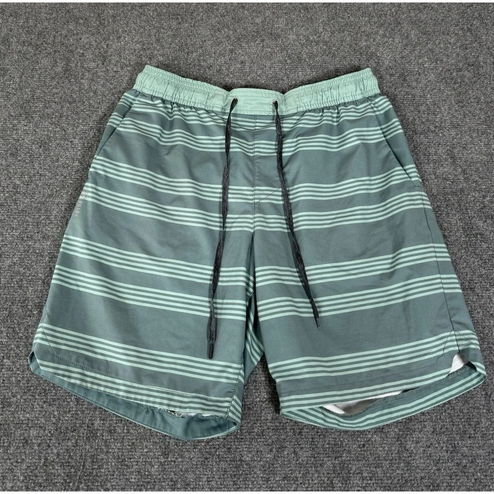 Roark Run Amok Shorts Mens Medium Green ‎ Unlined Pockets Lightweight 7.5